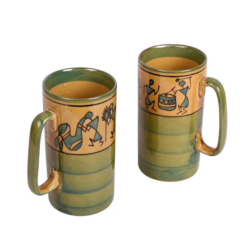 Warli Ceramic Coffee Mug (300mL Each) - Set of Two media 4
