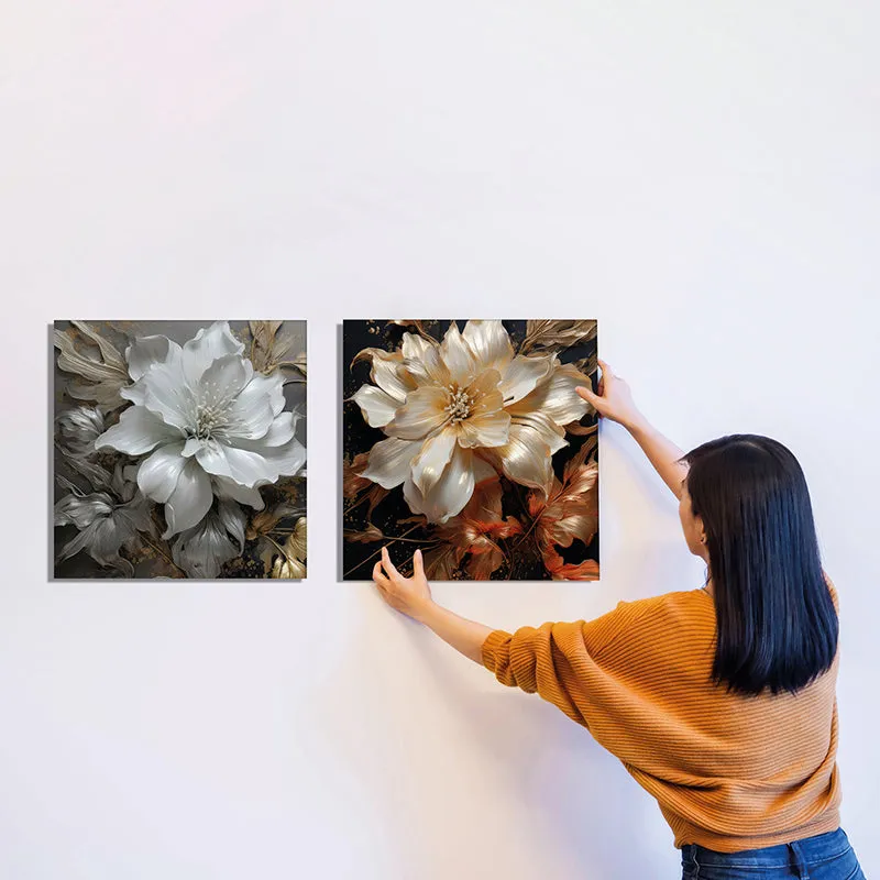 Luminous Flower Canvas Wall Art - Set Of Two media 6