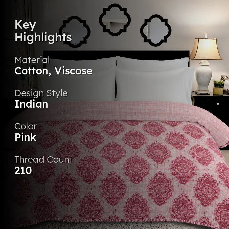 Sargam Ethnic Cotton Dohar (Pink) - 210 TC media 2