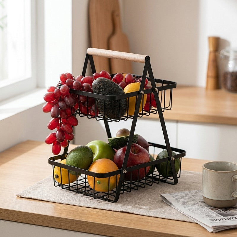 Harvest Nest Metal Fruit Basket - Black