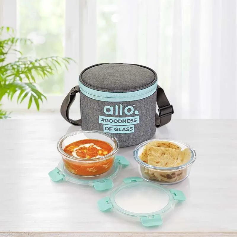 Jonas Lunchbox With Round Grey Bag (390 ML) - Set Of Two media 3