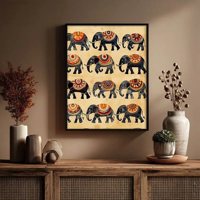 Hathira Canvas Wall Painting With Black Frame media 5