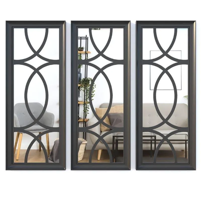 Escot Decorative MDF Wall Accent (Black) - Set Of Three media 5