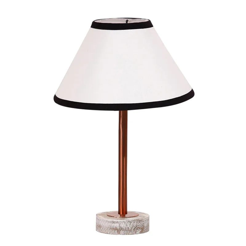 Cotin II Stripe Rodin Wooden Table Lamp - White,Copper media 4