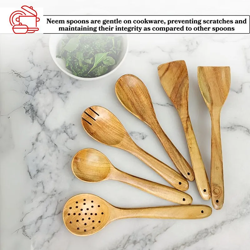 Rusticra Need Wood Serving Spoon - Six Piece Set media 5