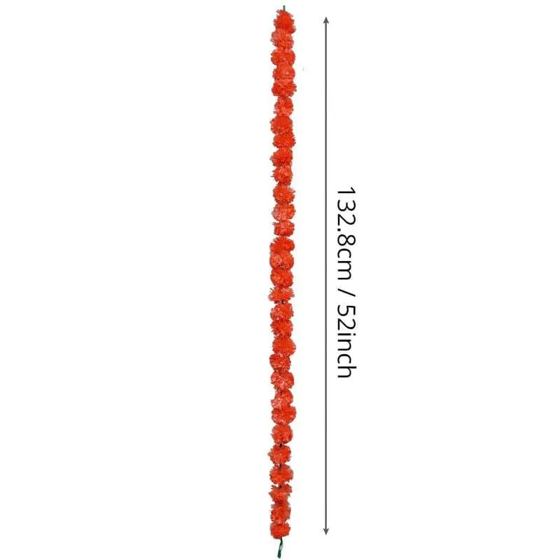 Faux Marigold Decorative Toran (Orange) - Set Of Ten media 5