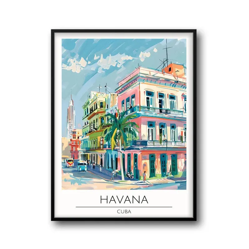 Vintage Havana Framed Canvas Wall Painting media 5