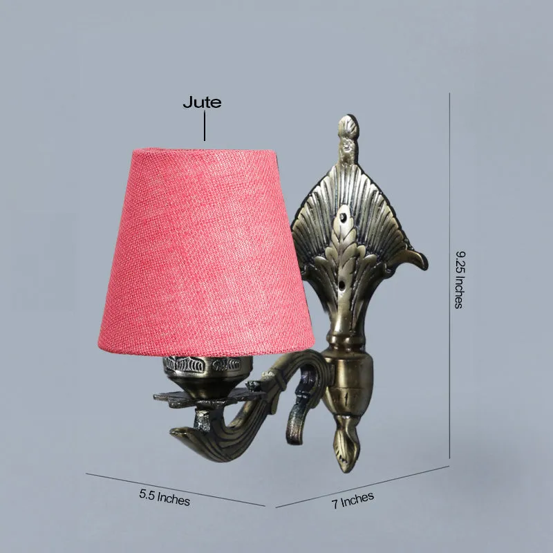 Magda Masique Conical Fabric & Metal Wall Lamp - Pink media 4