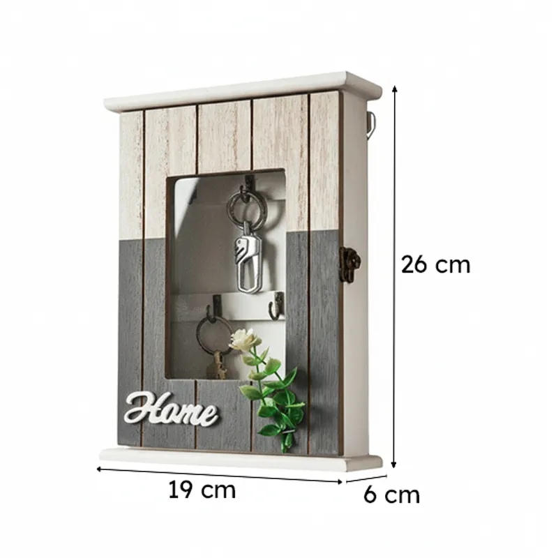 Home Leaf Key Holder Wooden Wall Accent media 7