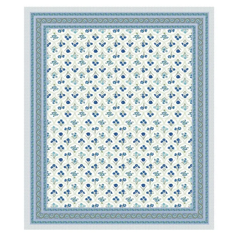 Heritage Touch Cotton Bedsheet (White,Blue) - 120 TC media 4