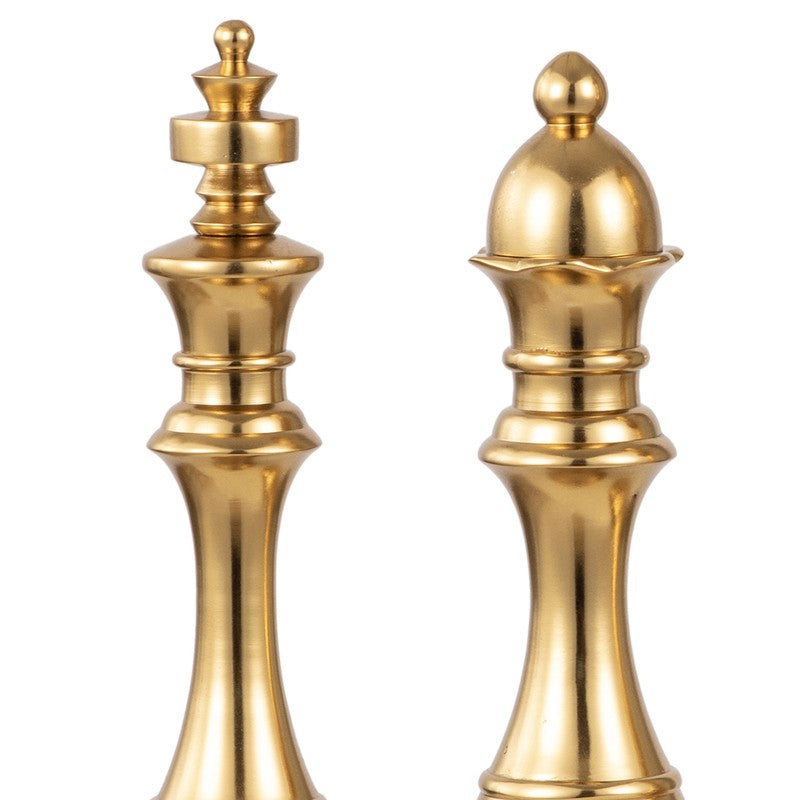 Chess Aluminum Showpiece (Gold) (Small) - Set Of Two media 4