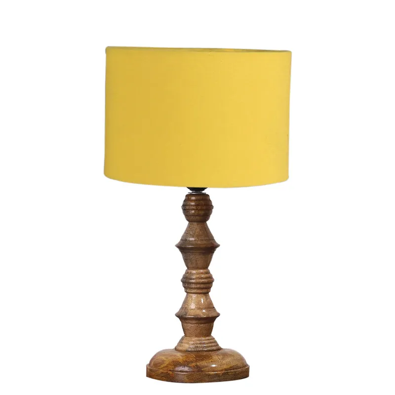 Cotin I Timber Wooden Table Lamp - Yellow,Brown media 6