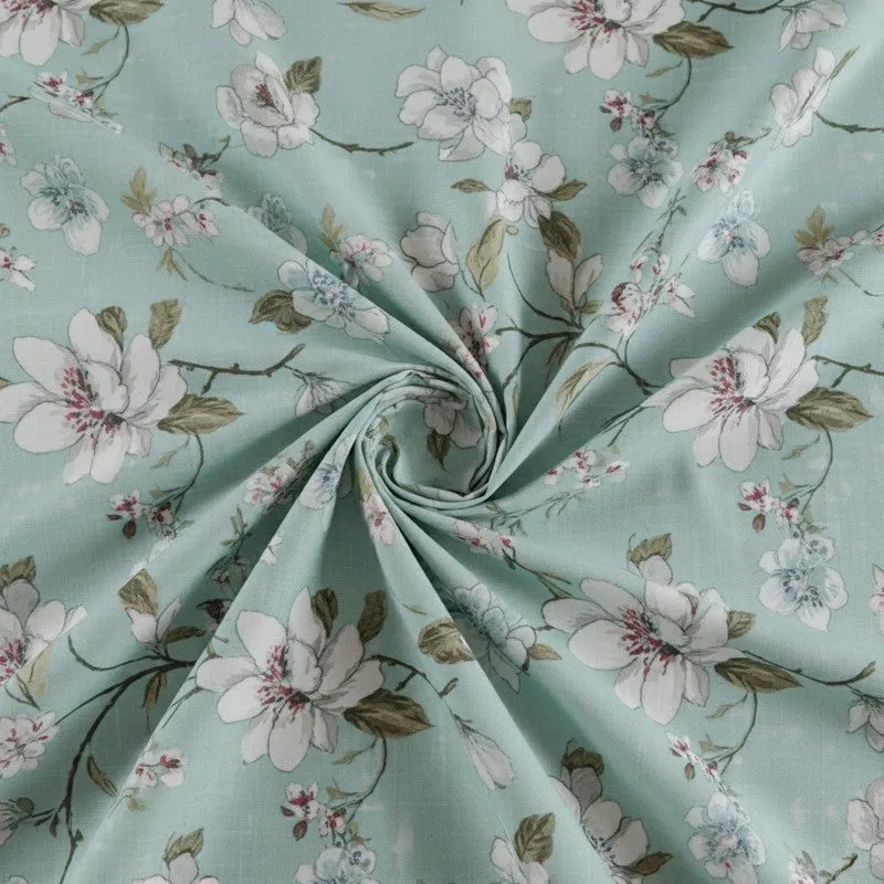 Advina Floral Bedhseet - Green Cotton Bedsheet - 180 TC media 5