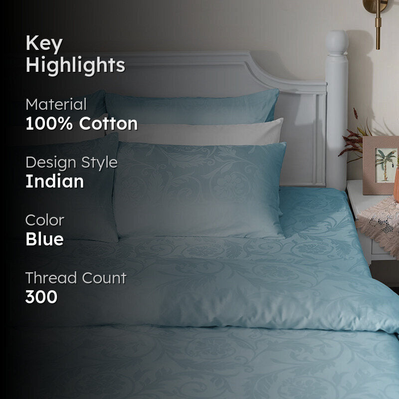 Bloom Bold Jacquard Duvet Cover - Pale Blue media 2