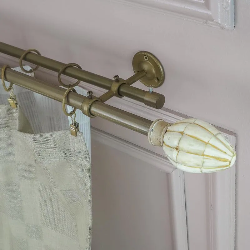 Aristora Extendable 1" Double Curtain Rods With Oval Finial & Bracket media 1