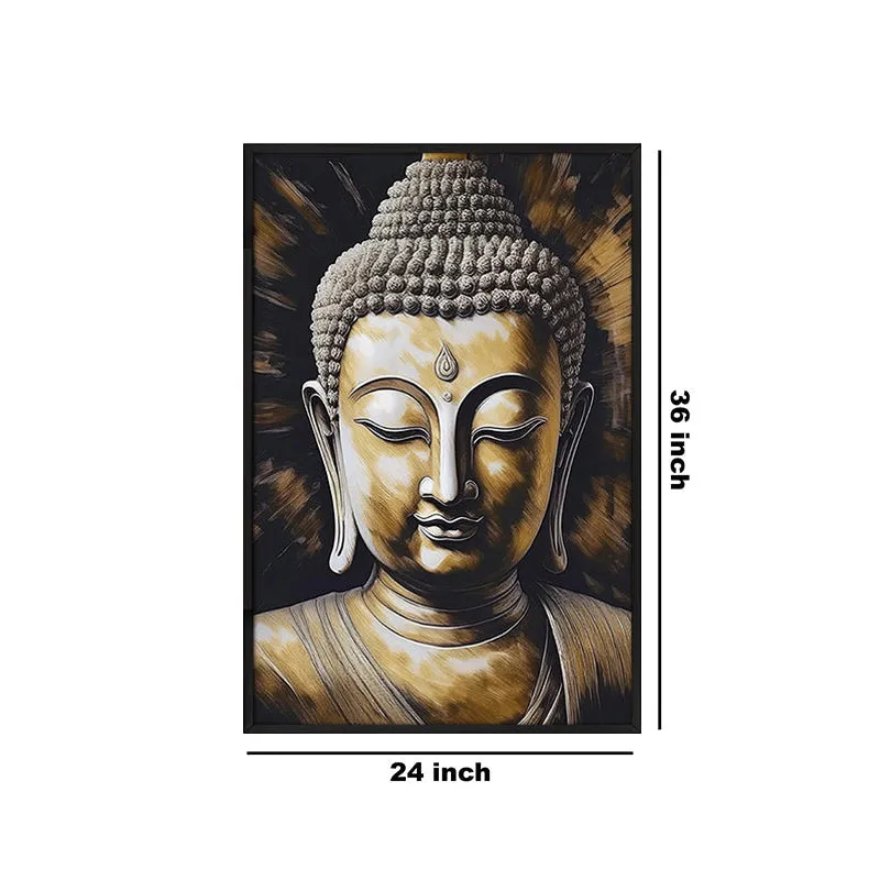 Golden Serenity Wall Painting With Frame media 6