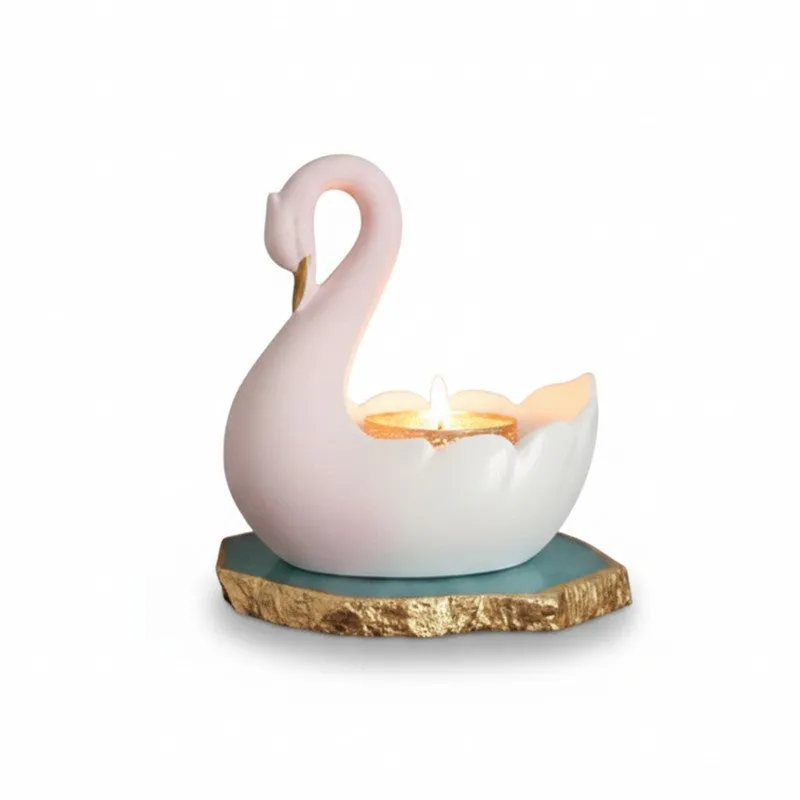 Swan Shaped Resin Tea Light Candle Holder - Turquoise media 7