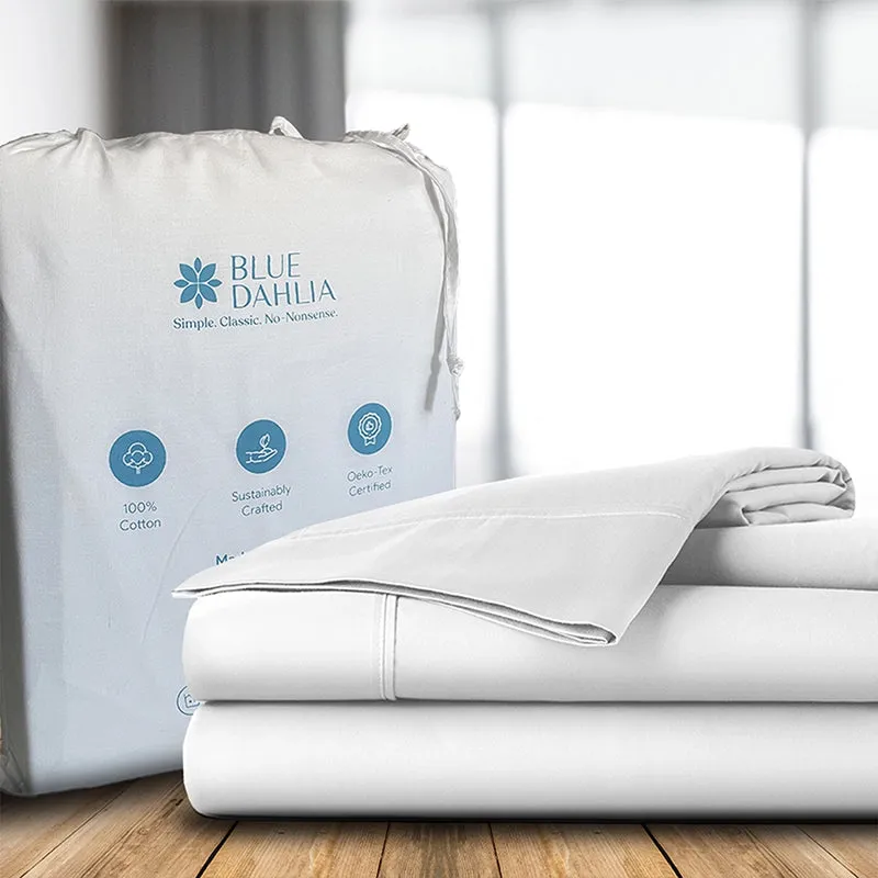 Maison Solid Cotton Bedsheet (White) - 200 TC media 10