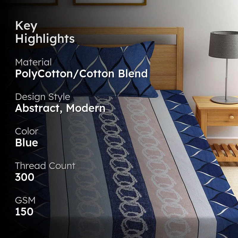 Braun Geometric Bedsheet - 150 GSM media 2