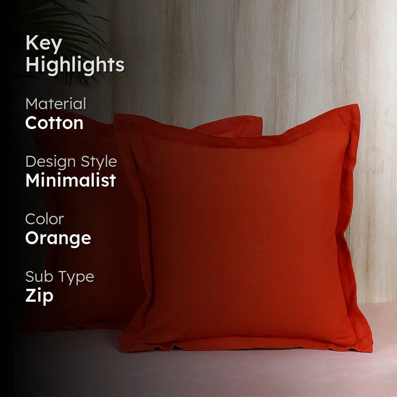 Swayam Tona Printed Cushion Cover (Orange) - Set of Two media 2