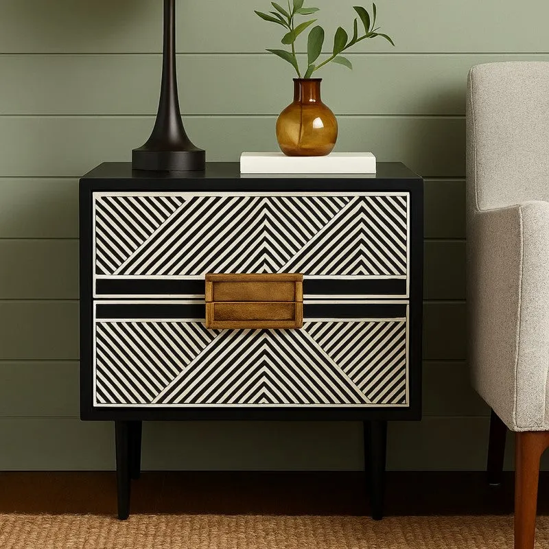 Lynxo Edge Craft Mother of Pearl Bedside Table media 1