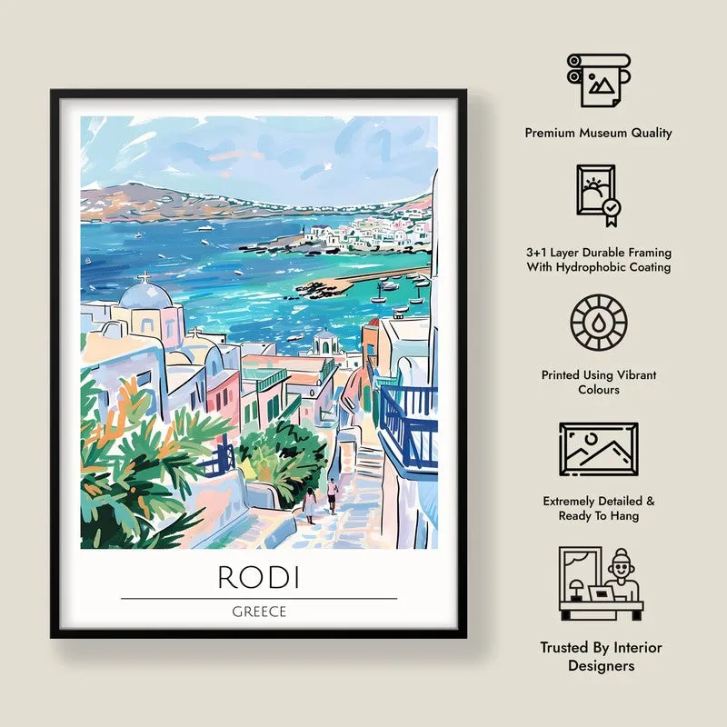 Vintage Rodi Framed Canvas Wall Painting media 8