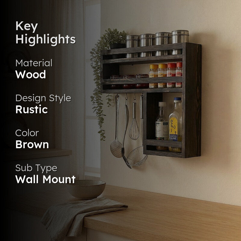 Stratos Wooden Kitchen Storage Rack media 2