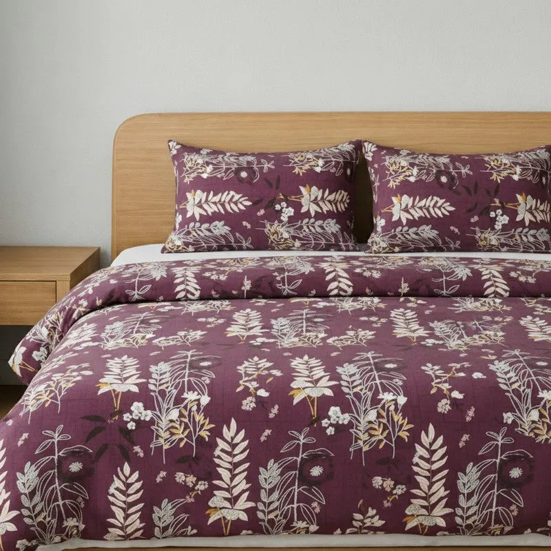 Aubrelle Microfiber Microfiber Bedsheet (Wine) - 150 GSM media 4