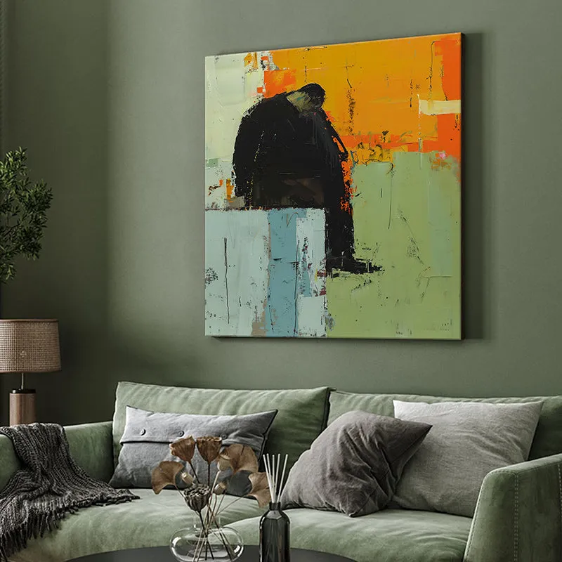 Pensive Figure Wall Painting media 4