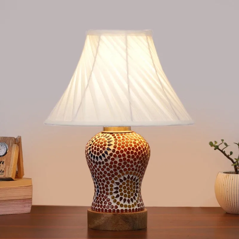 Aranya I Pleated Wooden Table Lamp - Multicolor media 3