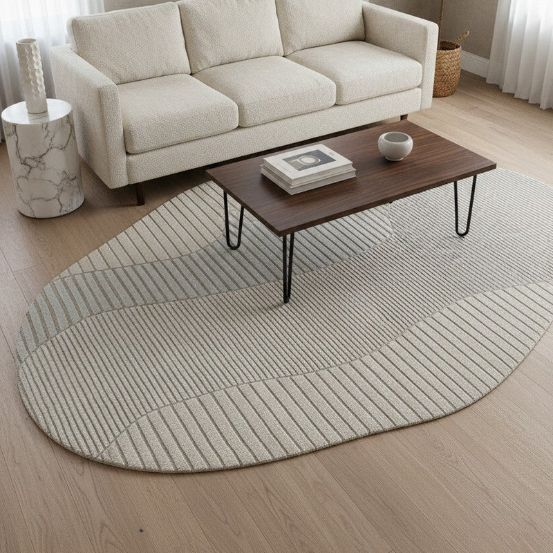 Trezel Wool & Viscose Carpet - Light Grey - 5 x 7 ft
