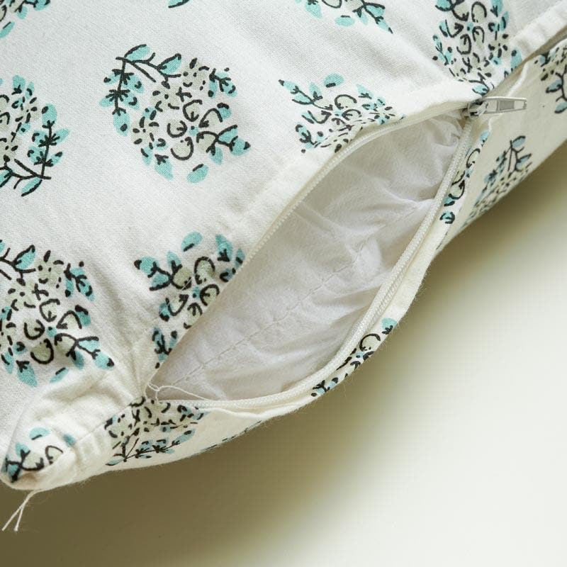 Sanganeri Charm Cushion Cover (Teal) - Set Of Five media 5