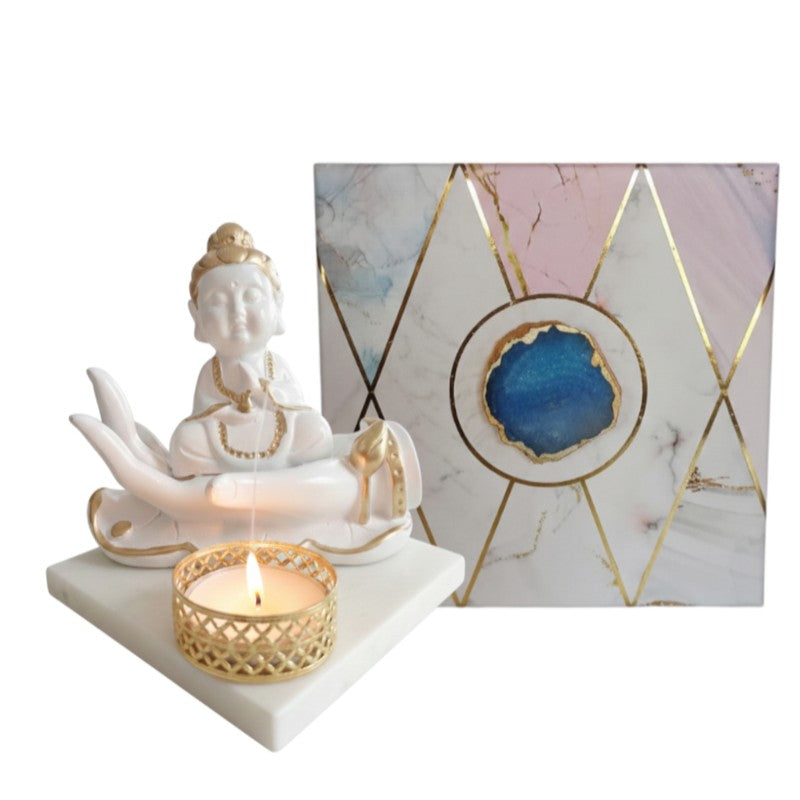 Buddha Hand Resin Square Tea Light Candle Holder media 8
