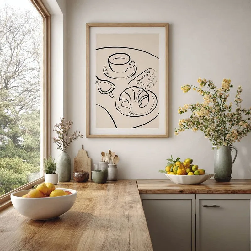 Contour Cuisine Archival Canvas Wall Art - Brown media 6
