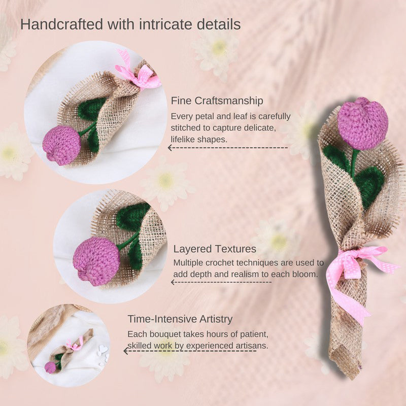 Crochet Handmade Tulip Bouquet - Purple media 5