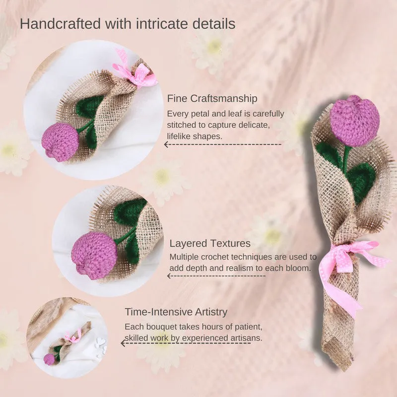 Crochet Handmade Tulip Bouquet - Purple media 5
