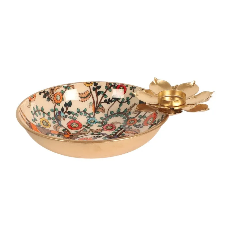 Floral Decorative Iron Urli - 6