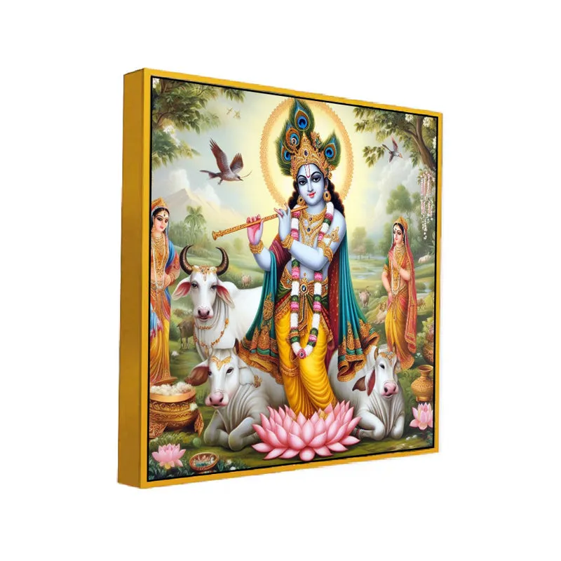 Vibrant Gopala Canvas Wall Art With Frame media 3