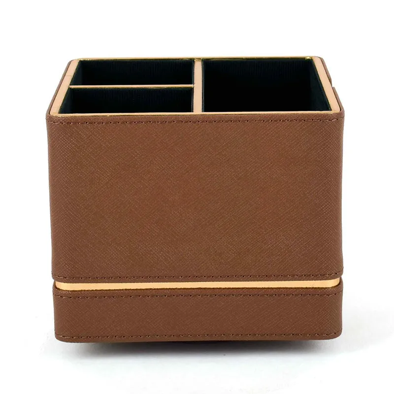 Ceastra Faux Leather Desk Organizer - Brown media 7