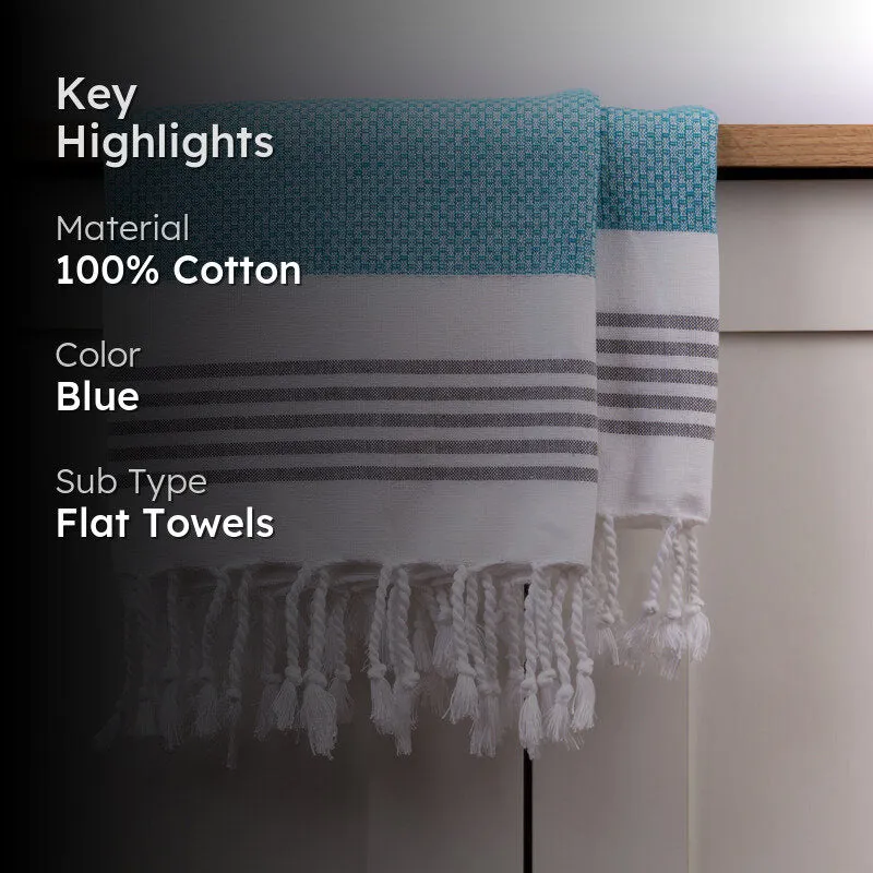 Strivra Cotton Bath Towel - Blue media 2