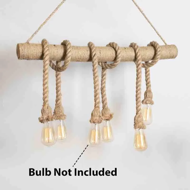 Amber Rope Jute Ceiling Lamp - Brown media 5
