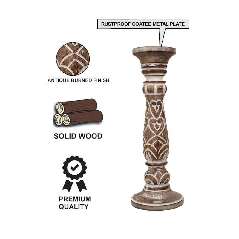 Rae Wooden Candle Holder - Set Of Two media 4