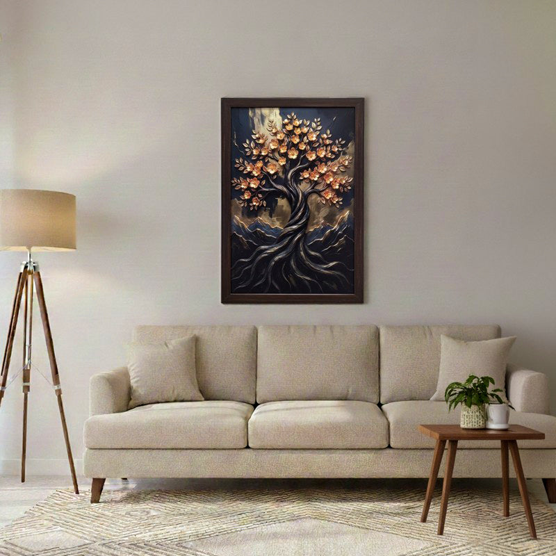 Serene Blossom Tree Wall Painting With Frame