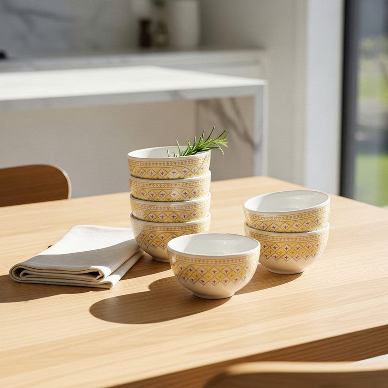 Platinum Melamine Snack Bowls (140 mL Each) - Set of Six - 140 mL