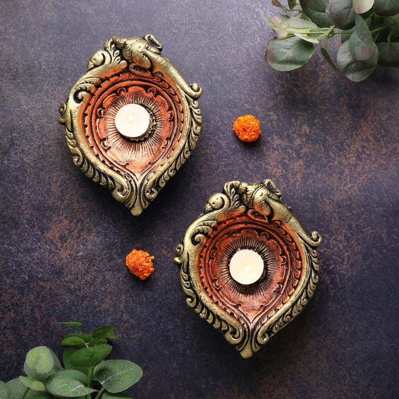 Elephant Grace Diya - Set Of Two