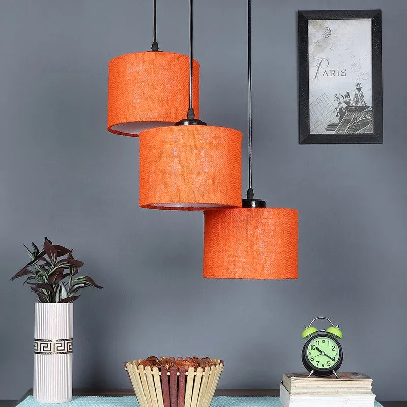 Sunset Glow Triple Metal Ceiling Lamp - Orange media 3
