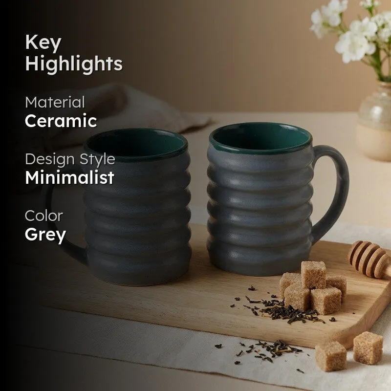 Calm Ceramic Coffee Mug (260 mL Each) - Set Of Two media 2