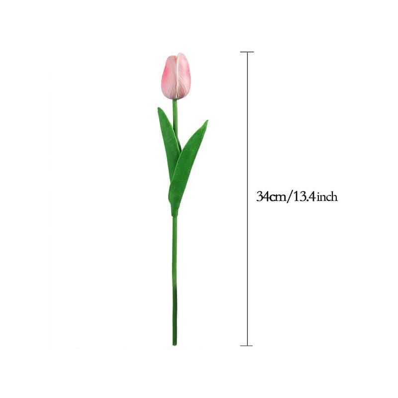 Faux Acropolis Silk Tulip Bunch (Pink) - Set Of Five media 4