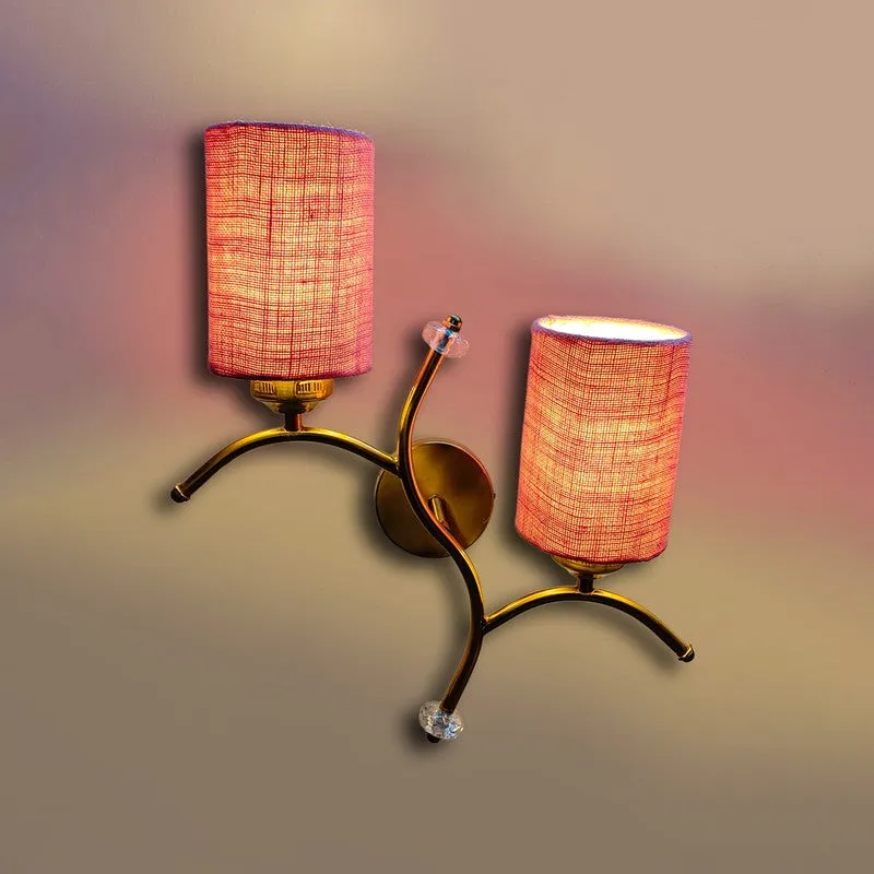 LumiBranch Dual Jute Wall Lamp - Pink media 5