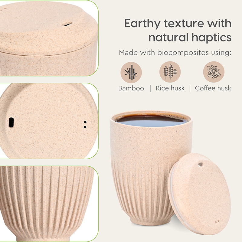 Desi Rice Husk Coffee Mug (350 mL Each) - Set of Four media 5